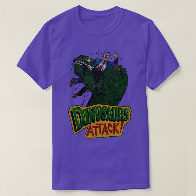 Distressed Dinosaurs Attack T-Shirt (Design Front)