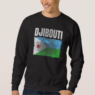 Distressed Djibouti Flag Graphic For Men Women Kid Sweatshirt