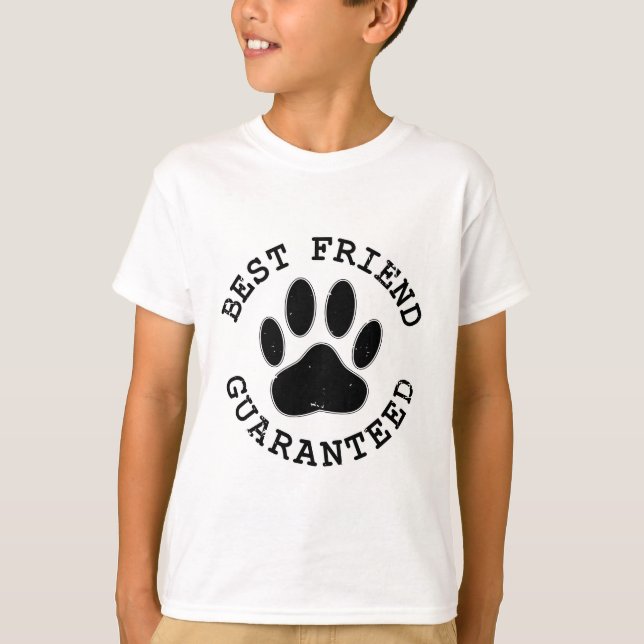Distressed Dog Paw Best Friend Guaranteed T-Shirt (Front)