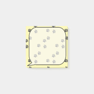 Distressed Dog Paw Tracks Speech Bubble Post-it Notes