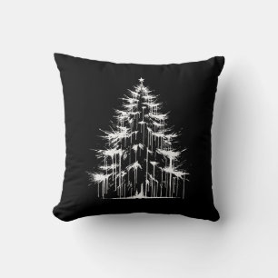 Distressed Drippy Gothic Chic White Christmas Tree Cushion