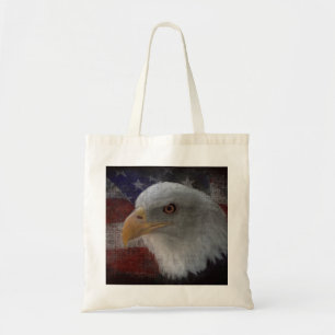 Distressed Eagle And Flag Tote Bag