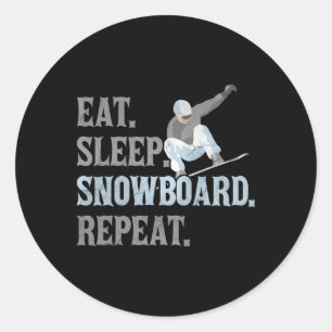 Distressed Eat. Sleep. Snowboard Repeat. Snowboard Classic Round Sticker