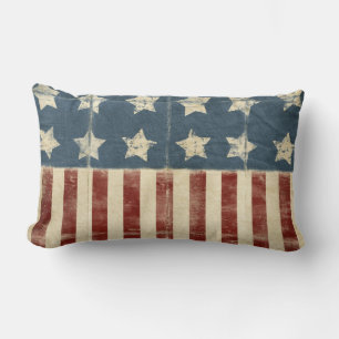 distressed effect on American flag Lumbar Cushion
