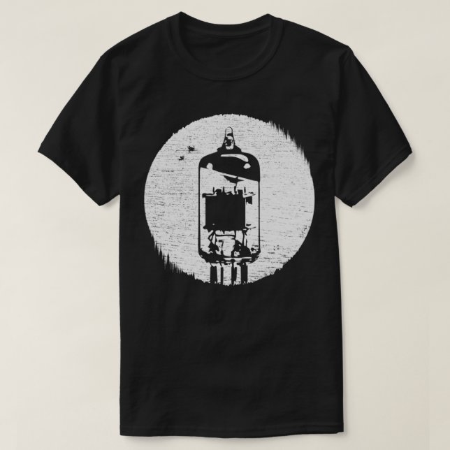 Distressed Effect Retro Vacuum Tube  T-Shirt (Design Front)