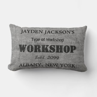 Distressed Effect Workshop Man Cave Throw Pillow