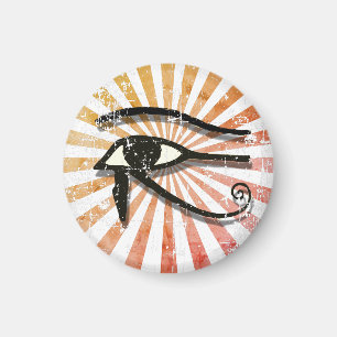 Distressed Eye Of Horus Egyptian Symbol Retro Sun Magnet