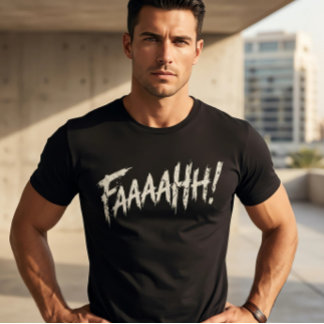 Distressed 'FAAAAHH!' Graphic men basic black T-Shirt
