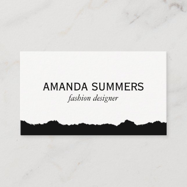 Distressed Fabric Black and White Business Card (Front)