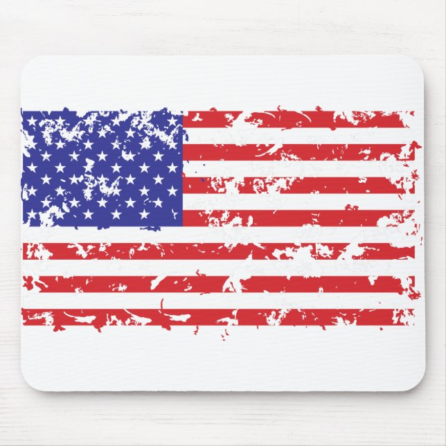 Distressed-Flag-Horizontal Mouse Pad (Front)