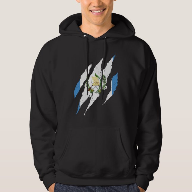 Distressed Flag of Guatemala Citizenship Chapin Gu Hoodie (Front)