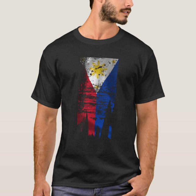 Distressed Flag Of The Phillipines T-Shirt (Front)