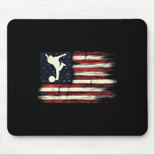 Distressed Flag Patriotic Gift For Bowlers Bowling Mouse Pad