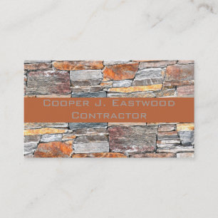 Distressed Flagstone natural stone pattern bricks Business Card