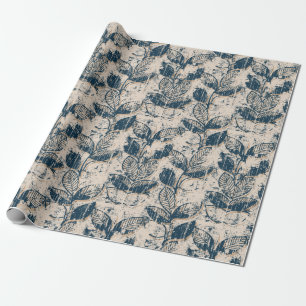 Distressed Floral Pattern Wrapping Paper