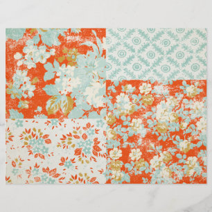 Distressed Floral Scrapbook Junk Journal Paper