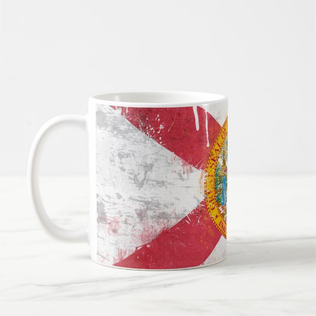 Distressed Florida Flag Coffee Mug (Left)