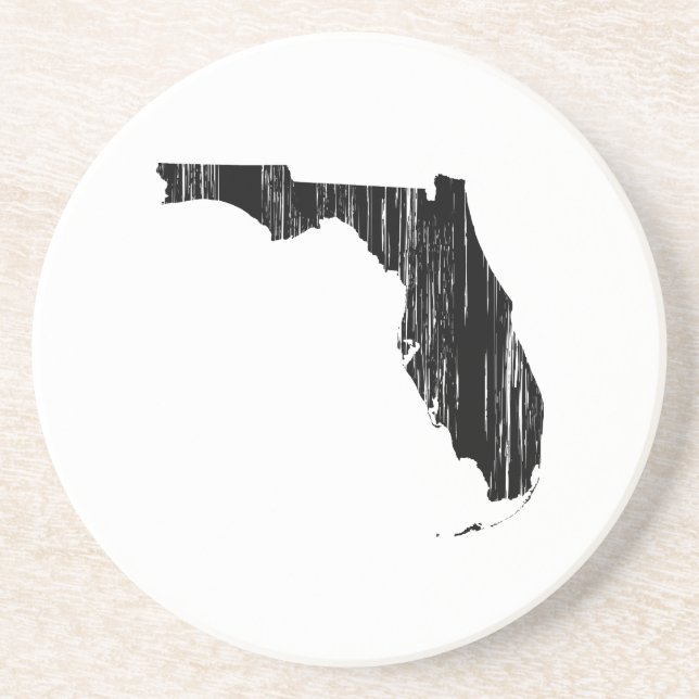 Distressed Florida State Outline Coaster (Front)