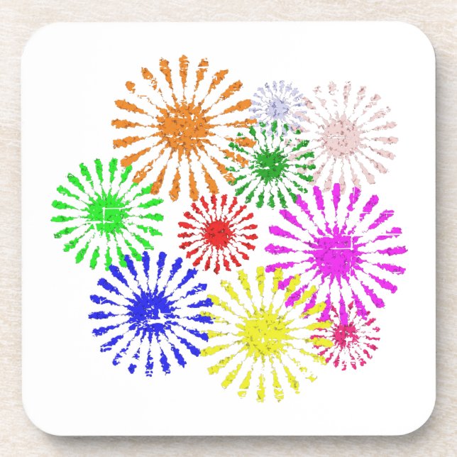 Distressed Flower Burst Coaster (Front)