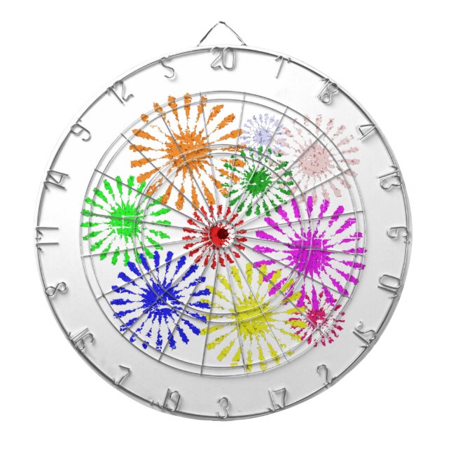 Distressed Flower Burst Dartboard (Front)