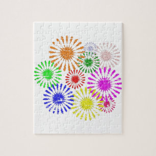 Distressed Flower Burst Jigsaw Puzzle