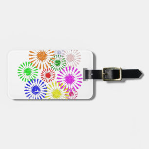 Distressed Flower Burst Luggage Tag