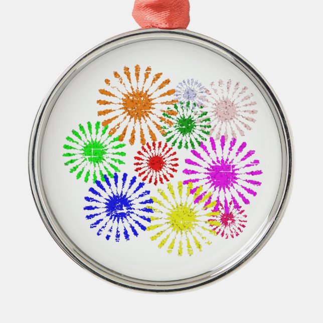 Distressed Flower Burst Metal Tree Decoration (Front)