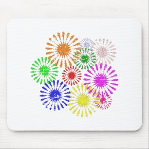 Distressed Flower Burst Mouse Pad