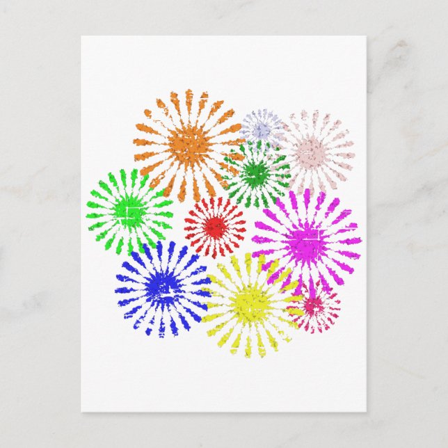 Distressed Flower Burst Postcard (Front)