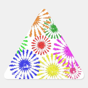 Distressed Flower Burst Triangle Sticker