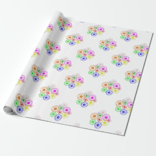 Distressed Flower Burst Wrapping Paper
