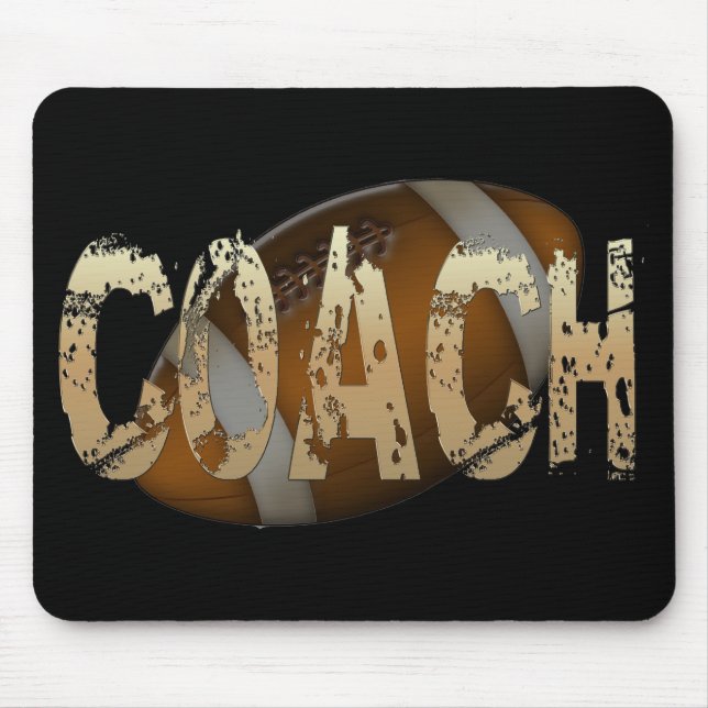 Distressed Football Coach Mouse Pad (Front)