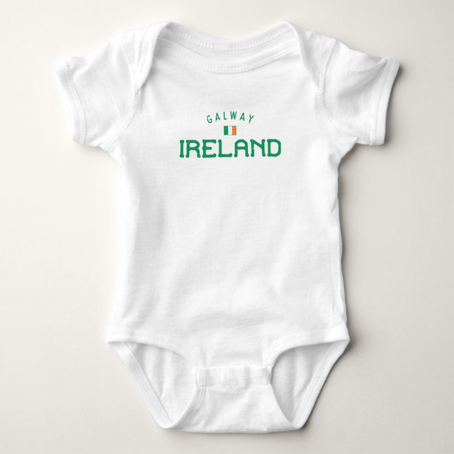 Distressed Galway Ireland Baby Bodysuit (Front)