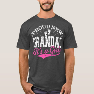 Distressed Gender Reveal Proud New Grandad It's A  T-Shirt