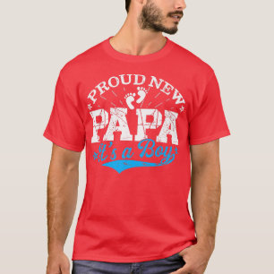 Distressed Gender Reveal Proud New Papa It's A Boy T-Shirt