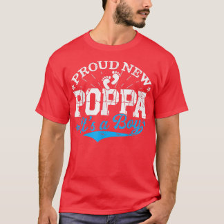Distressed Gender Reveal Proud New Poppa It's A Bo T-Shirt
