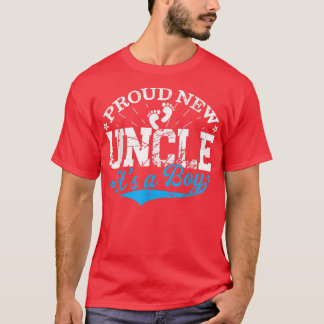 Distressed Gender Reveal Proud New Uncle It's A Bo T-Shirt