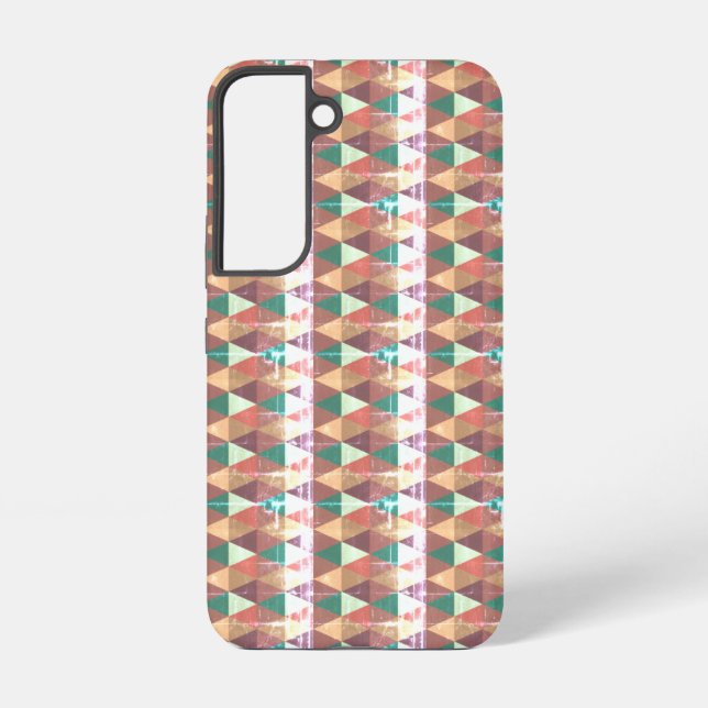 Distressed Geometric Boho Pattern Galaxy S22 Cases (Back)