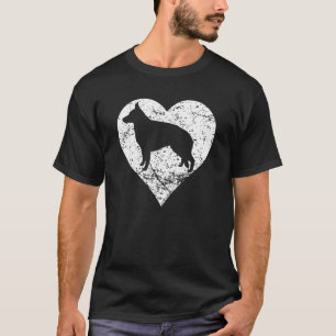 Distressed German Shepherd Heart Dog Owner Graphic T-Shirt