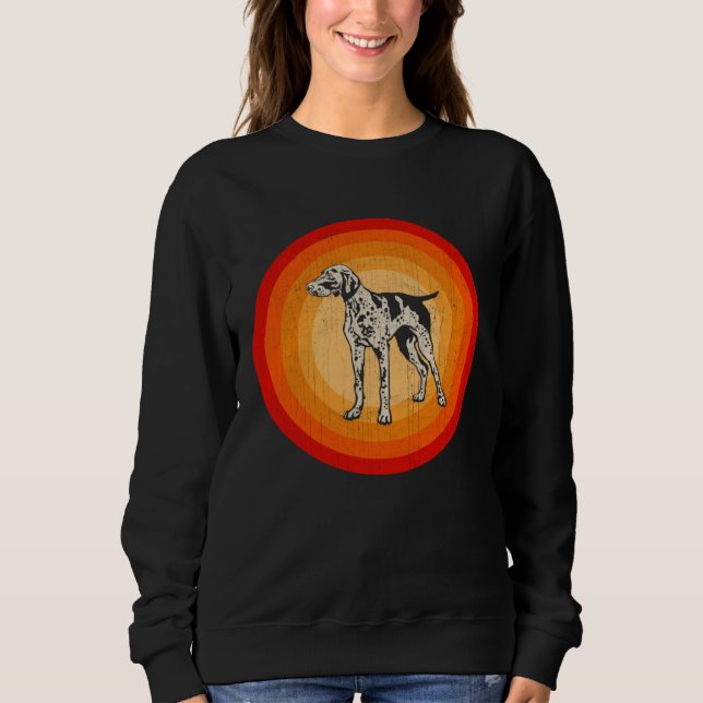 Distressed German Shorthaired Pointer Dog  Retro S Sweatshirt (Front)
