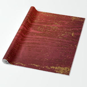 Distressed Gold and Red 13 Wrapping Paper