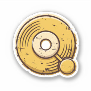Distressed Gold Vinyl Record Music Q Logo Search