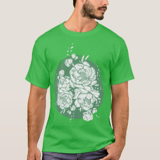 Distressed Green Flowers T-Shirt