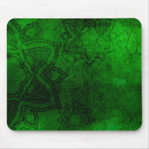 Distressed Green Mandala Pattern Mouse Pad