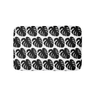 Distressed Green Wood Foliage In Black And White Bath Mat