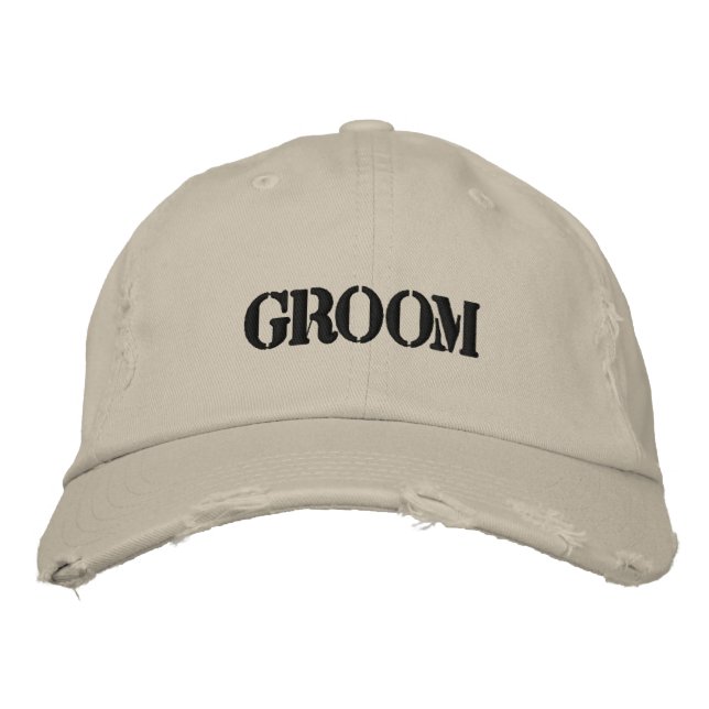 Distressed groom embroidered hat (Front)