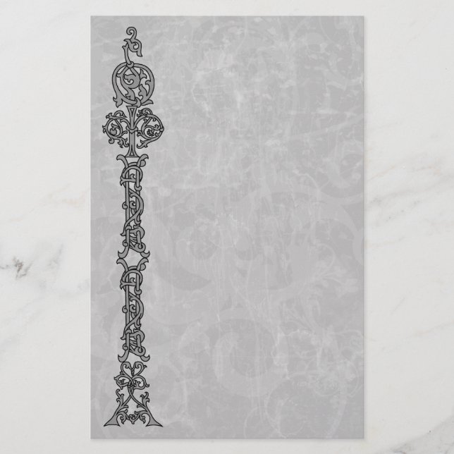 Distressed Grunge Elegance Gothic Stationery (Front)
