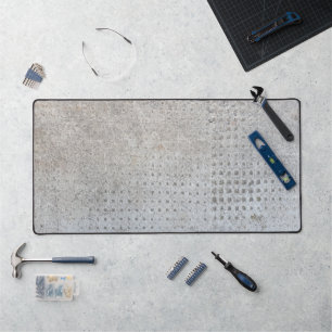 Distressed Grunge Industrial Stone Concrete Grey Desk Mat