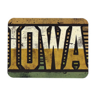 Distressed Grunge Iowa Magnet