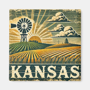 Distressed Grunge Nebraska Magnet